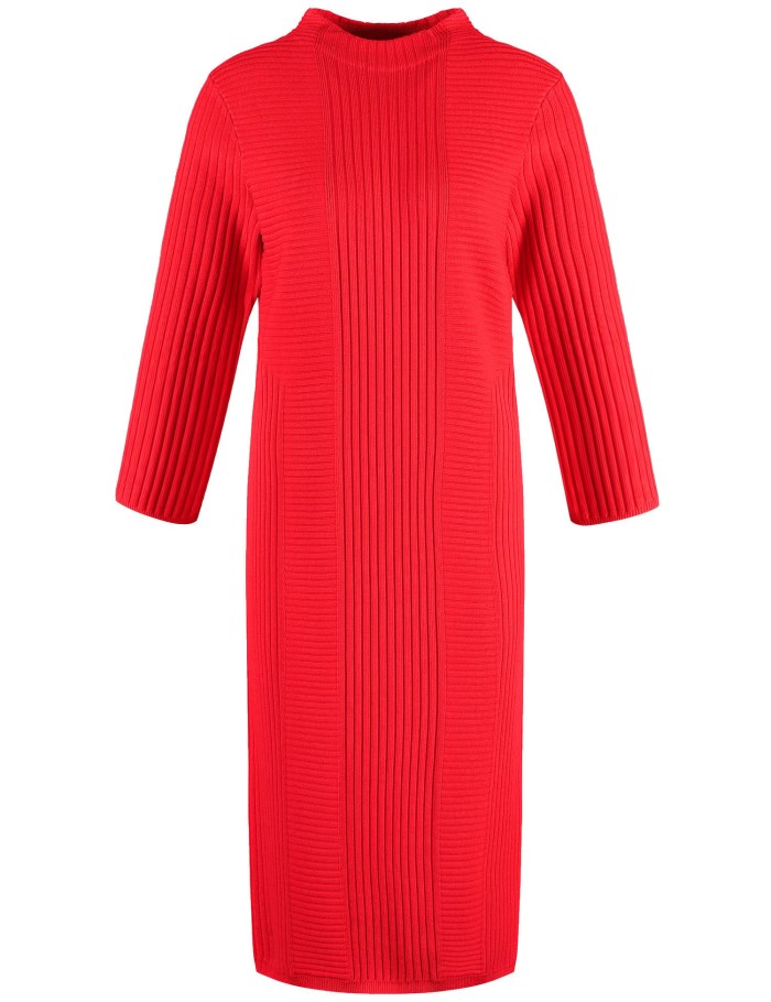 Gerry Weber Knitted dress with a turtleneck Strikkevarer Rød | XXIW7198