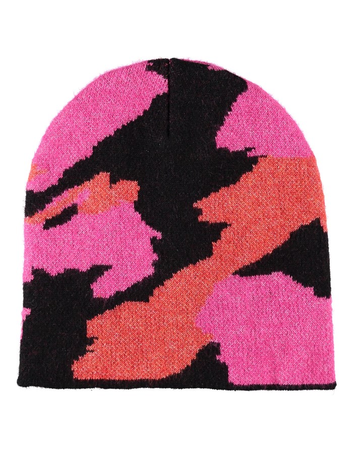 SAMOON Knitted hat with a jacquard pattern Skjerf Rosa | NRWM1799