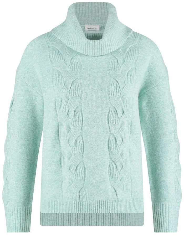 Gerry Weber Knitted jumper with a cable knit pattern Strikkevarer Grønn | PIXO0088