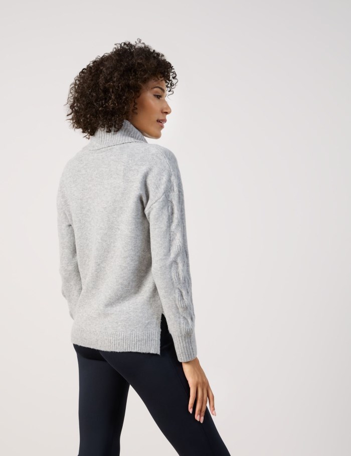 Gerry Weber Knitted jumper with a cable knit pattern Strikkevarer Grå | CEFA7746