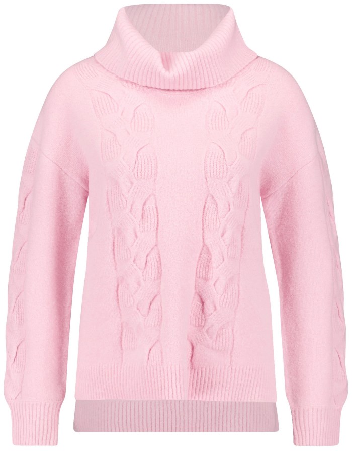 Gerry Weber Knitted jumper with a cable knit pattern Strikkevarer Rosa | AAMO7842