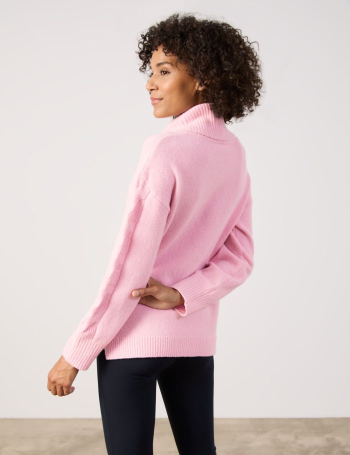 Gerry Weber Knitted jumper with a cable knit pattern Strikkevarer Rosa | AAMO7842