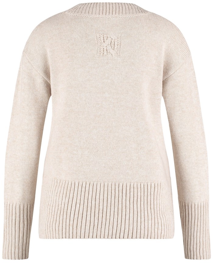 Gerry Weber Knitted jumper with a turtleneck Strikkevarer Beige | WIGI2391