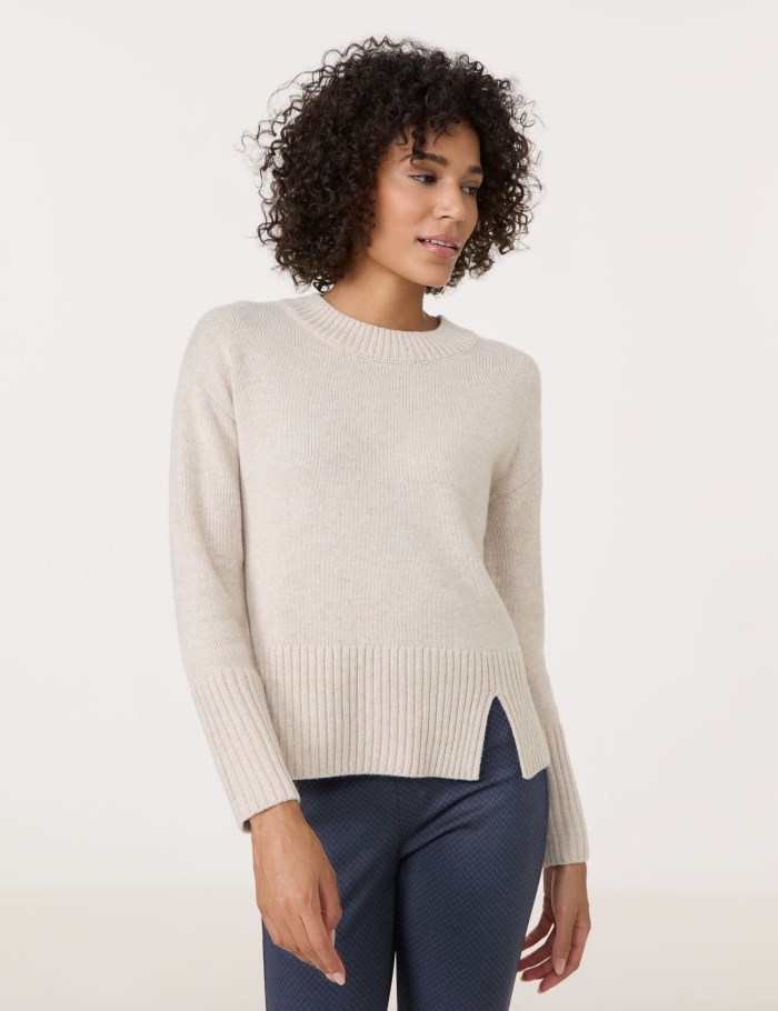 Gerry Weber Knitted jumper with a turtleneck Strikkevarer Beige | WIGI2391