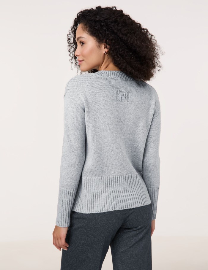 Gerry Weber Knitted jumper with a turtleneck Strikkevarer Grå | NLVE5445