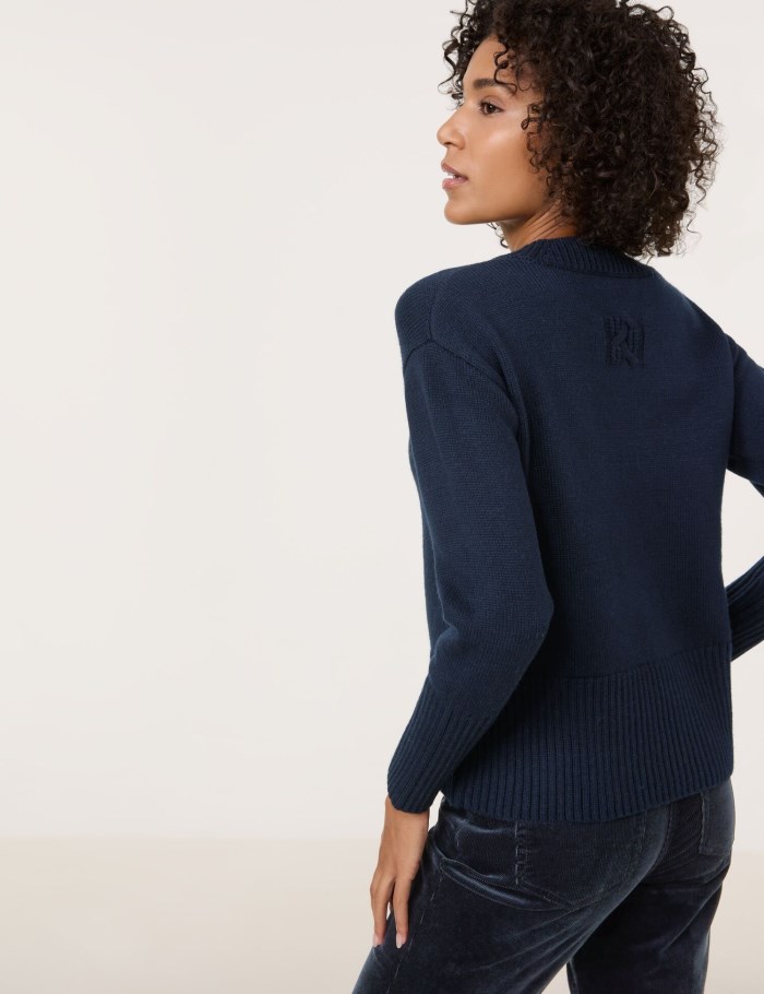 Gerry Weber Knitted jumper with a turtleneck Strikkevarer Blå | MAFY2223