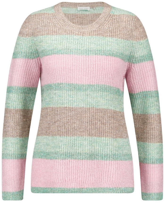 Gerry Weber Knitted jumper with block stripes Strikkevarer Multicolor | DHNR2799