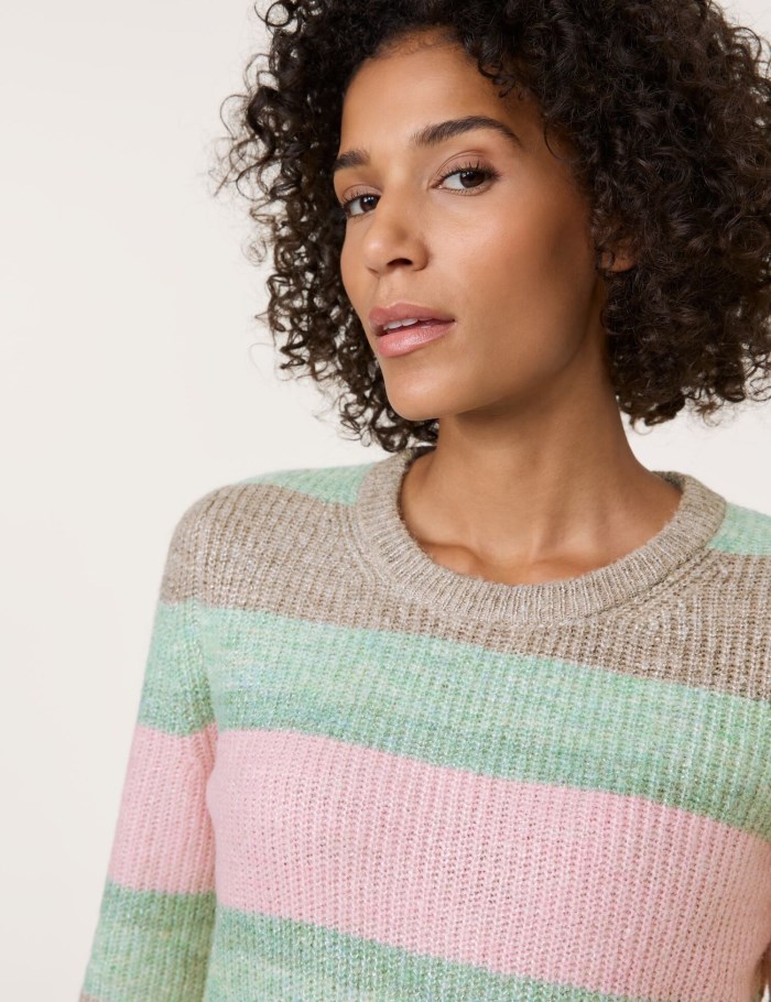 Gerry Weber Knitted jumper with block stripes Strikkevarer Multicolor | DHNR2799