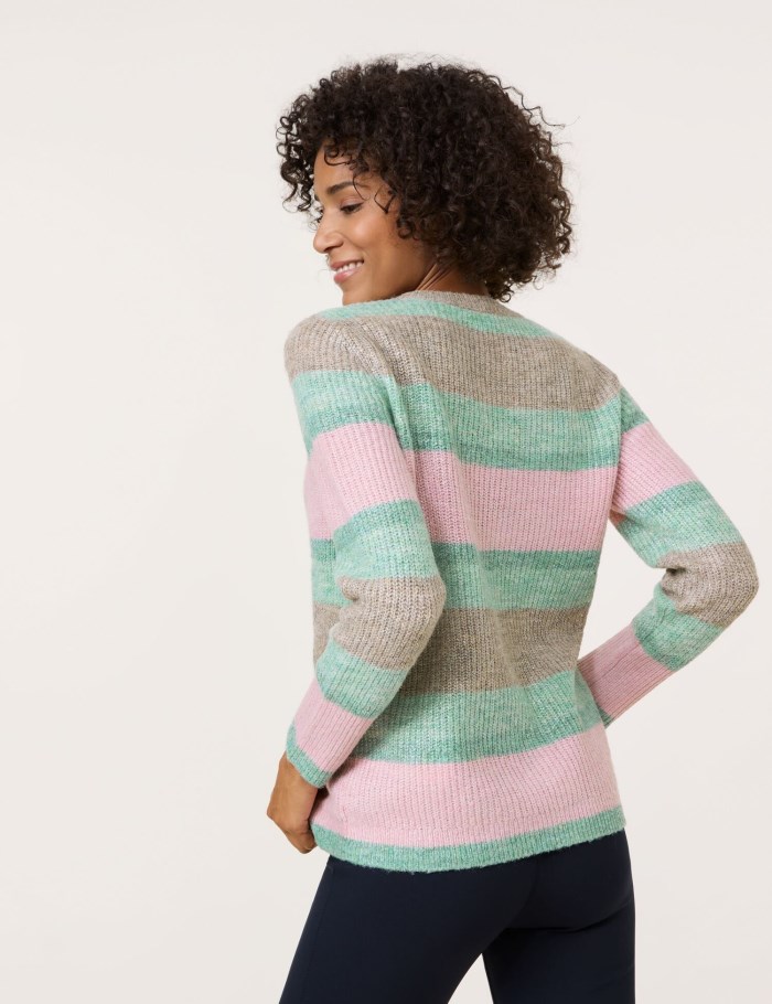 Gerry Weber Knitted jumper with block stripes Strikkevarer Multicolor | DHNR2799