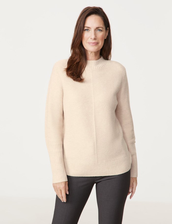 Gerry Weber Knitted jumper with wool Strikkevarer Beige | MVBS7554