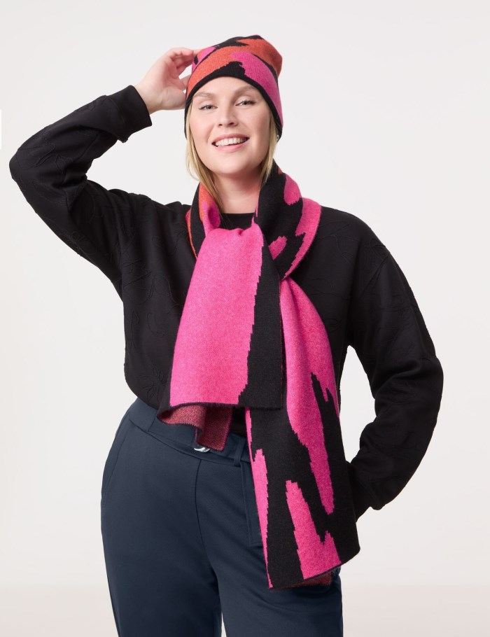 SAMOON Knitted scarf Skjerf Rosa | RXQV9879