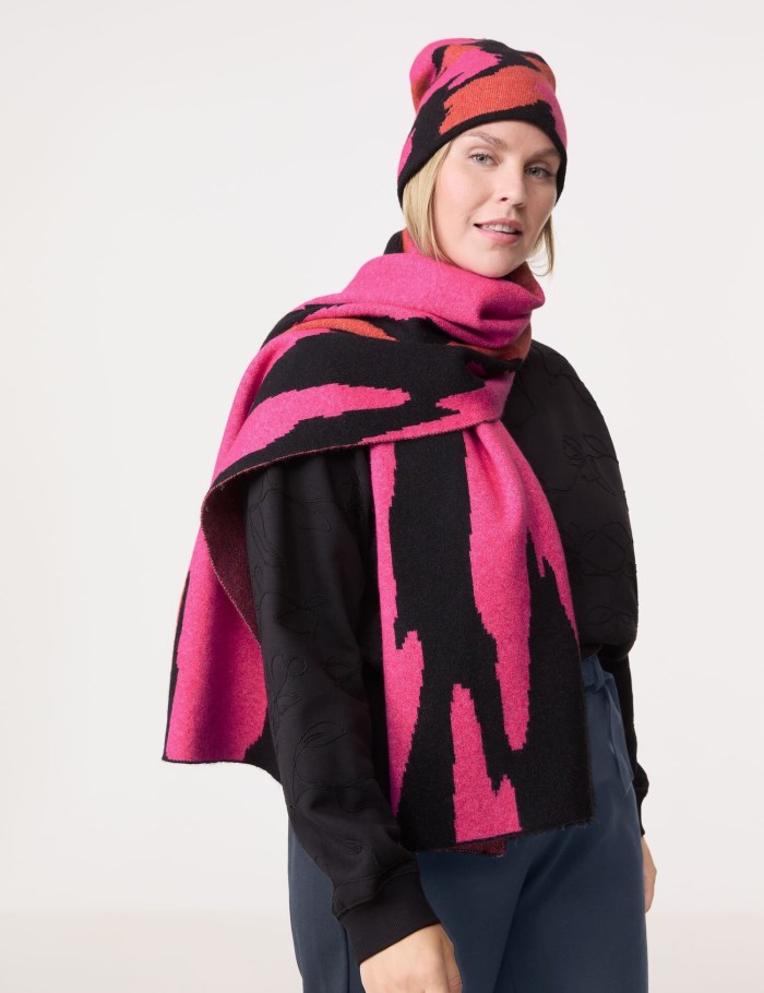 SAMOON Knitted scarf Skjerf Rosa | RXQV9879