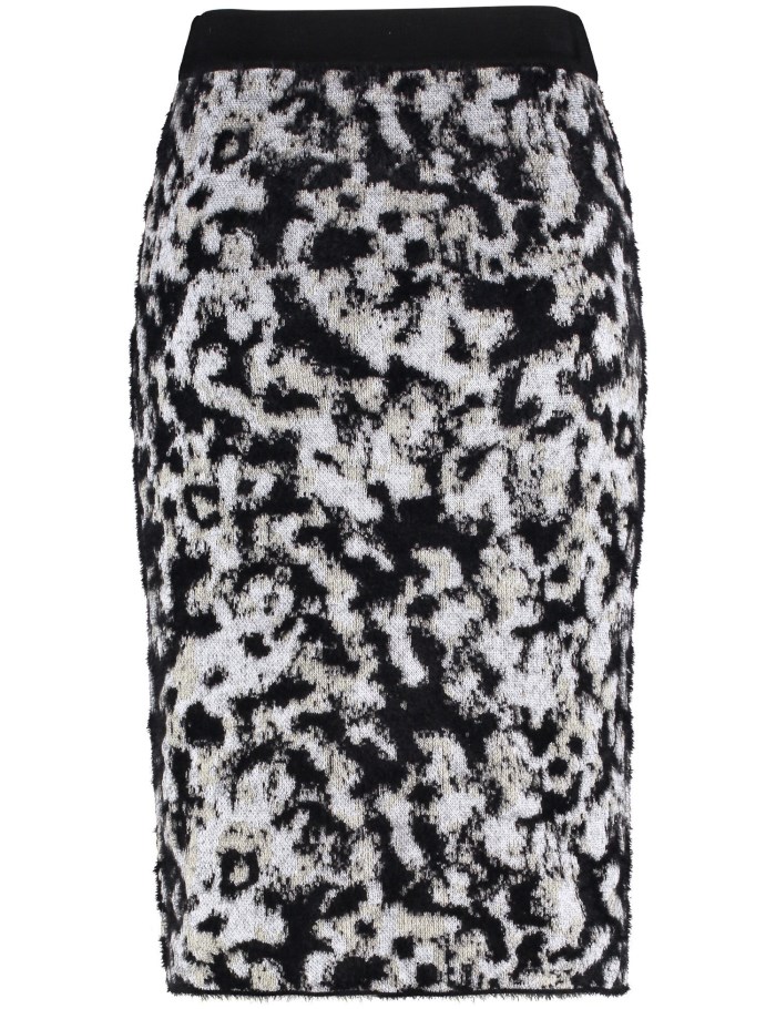 TAIFU Knitted skirt with a two-tone jacquard pattern Skjørt Svarte | TPLK2268