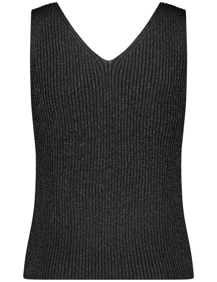 TAIFU Knitted top with a glitter effect Strikkevarer Svarte | IPPX3127