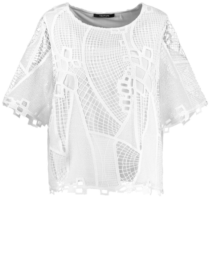 TAIFU Lace blouse top Bluse Hvite | YDGY3459