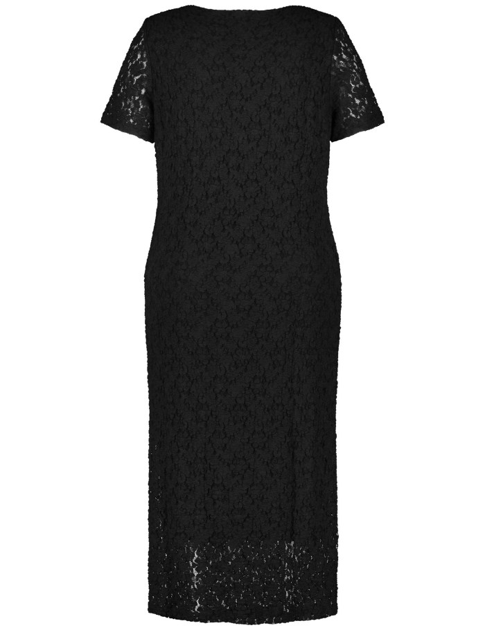 SAMOON Lace dress with a knotted detail Kjole Svarte | HEEE4319