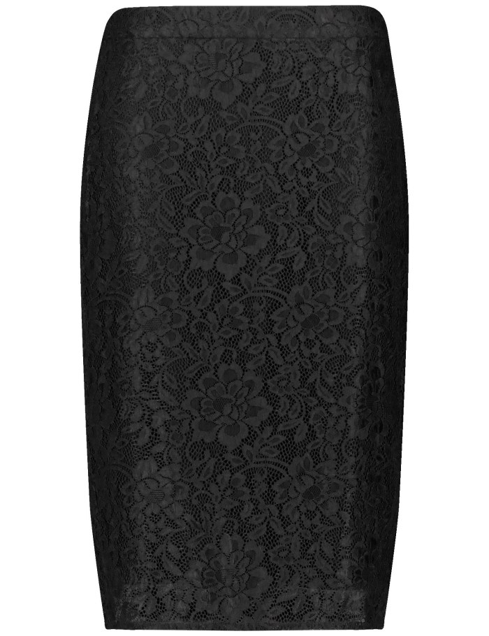 SAMOON Lace skirt with stretch for comfort Skjørt Svarte | CGOI8660