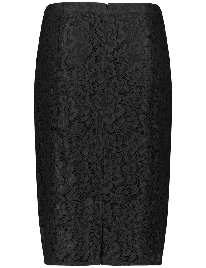 SAMOON Lace skirt with stretch for comfort Skjørt Svarte | CGOI8660