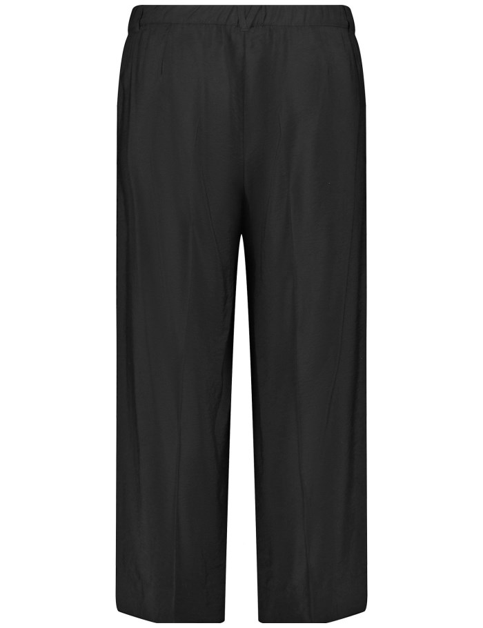 SAMOON Lightweight 7/8-length trousers with a wide leg, Lotta Bukser Svarte | OGLH3087