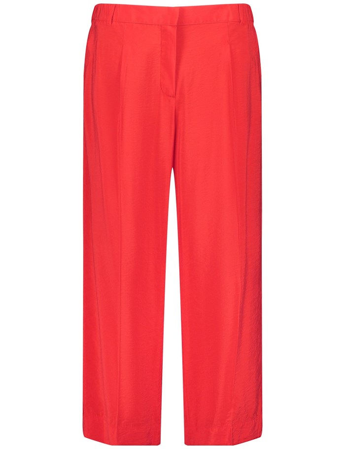 SAMOON Lightweight 7/8-length trousers with a wide leg, Lotta Bukser Rød | HHRW9740