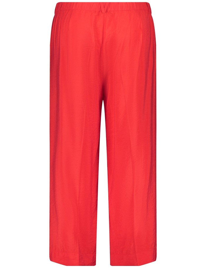 SAMOON Lightweight 7/8-length trousers with a wide leg, Lotta Bukser Rød | HHRW9740