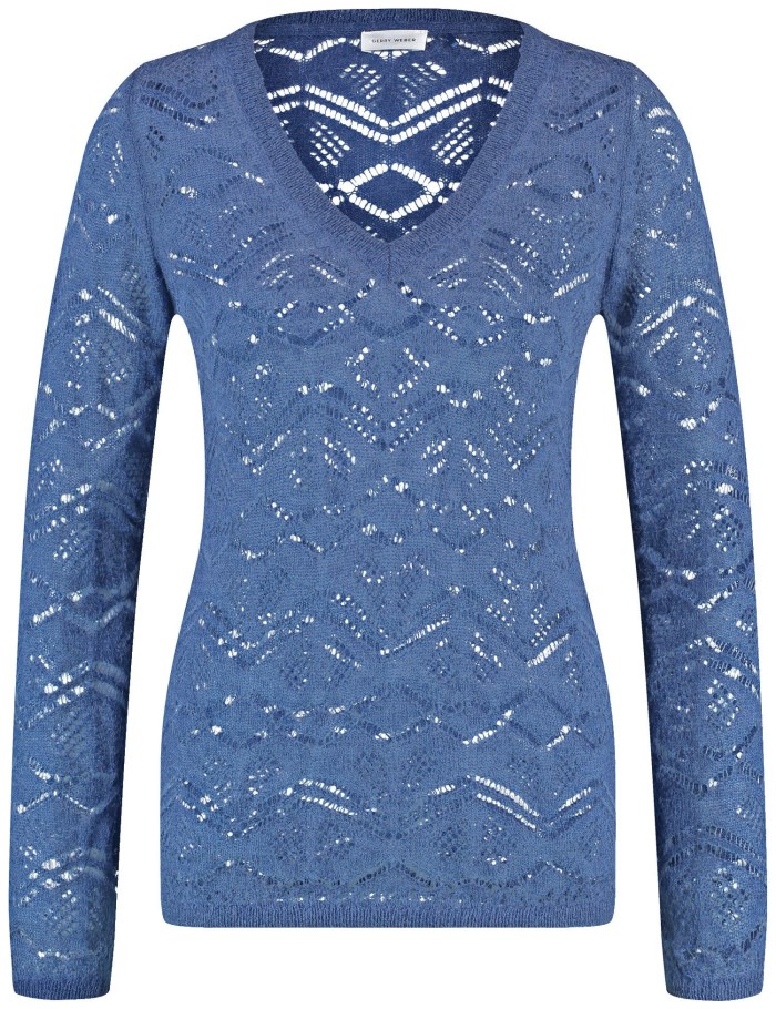 Gerry Weber Lightweight openwork knit jumper Strikkevarer Blå | TCPP2357