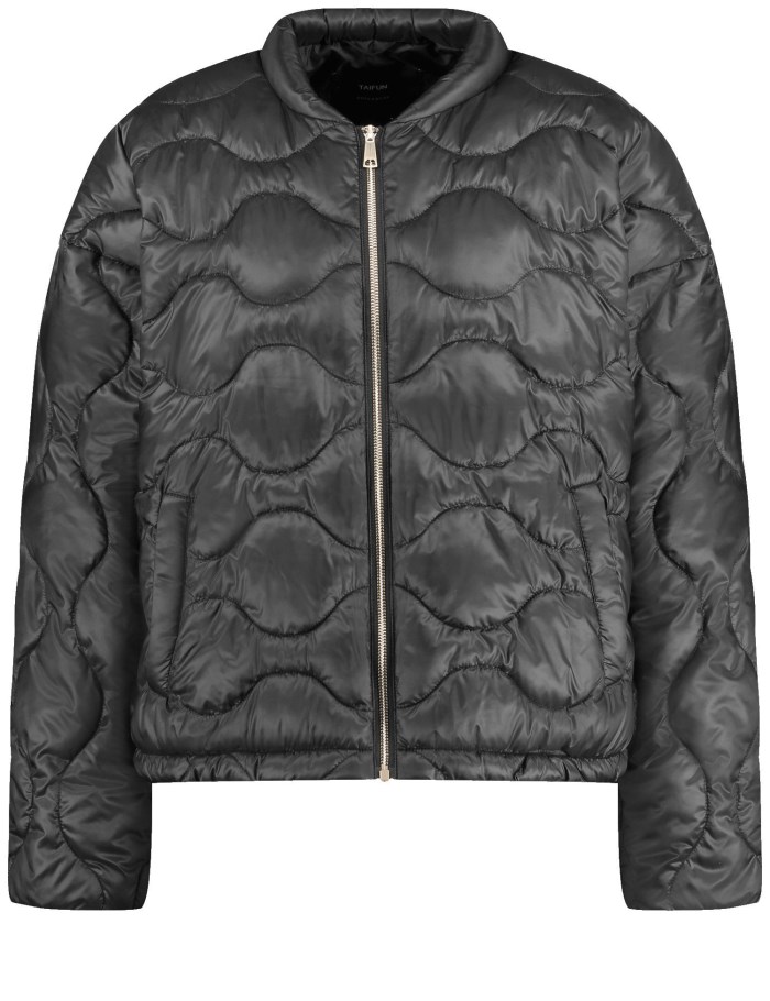 TAIFU Lightweight quilted bomber style jacket Jakker Svarte | PZFK6584