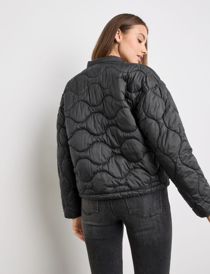 TAIFU Lightweight quilted bomber style jacket Jakker Svarte | PZFK6584