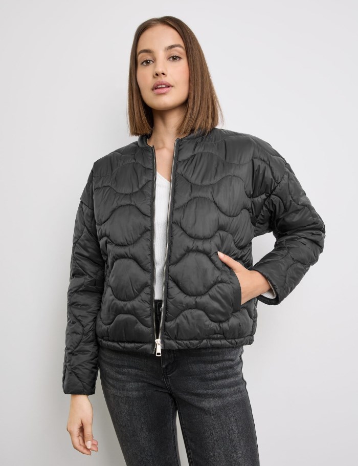 TAIFU Lightweight quilted bomber style jacket Jakker Svarte | PZFK6584