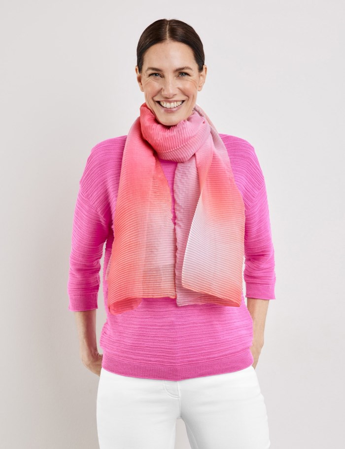 Gerry Weber Lightweight scarf with a batik pattern Skjerf Rosa | KKIW4389