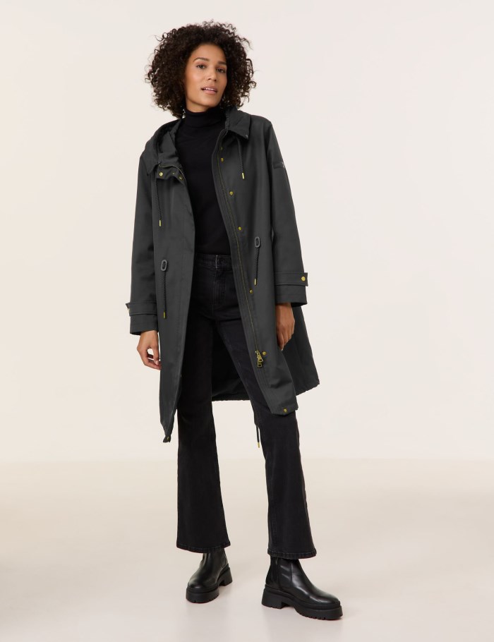 Gerry Weber Lined coat with faux fur Jakker Svarte | YWMY3740