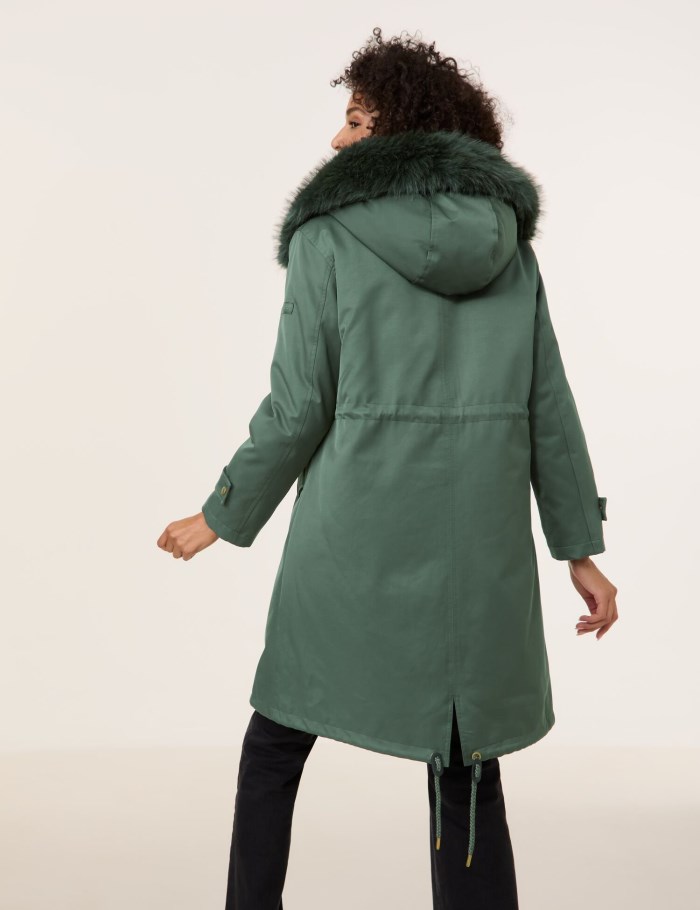 Gerry Weber Lined coat with faux fur Jakker Grønn | YFEH6736