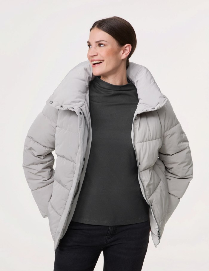 Gerry Weber Lined outdoor jacket with side slits Jakker Grå | EKRV8434