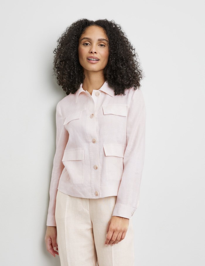 Gerry Weber Linen blazer jacket Blazere Rosa | ZPUA6892