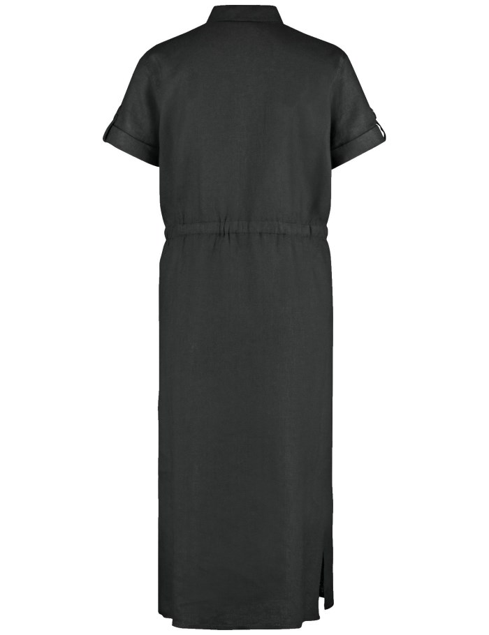 Gerry Weber Linen dress with a drawstring waist Kjole Svarte | ODID5821