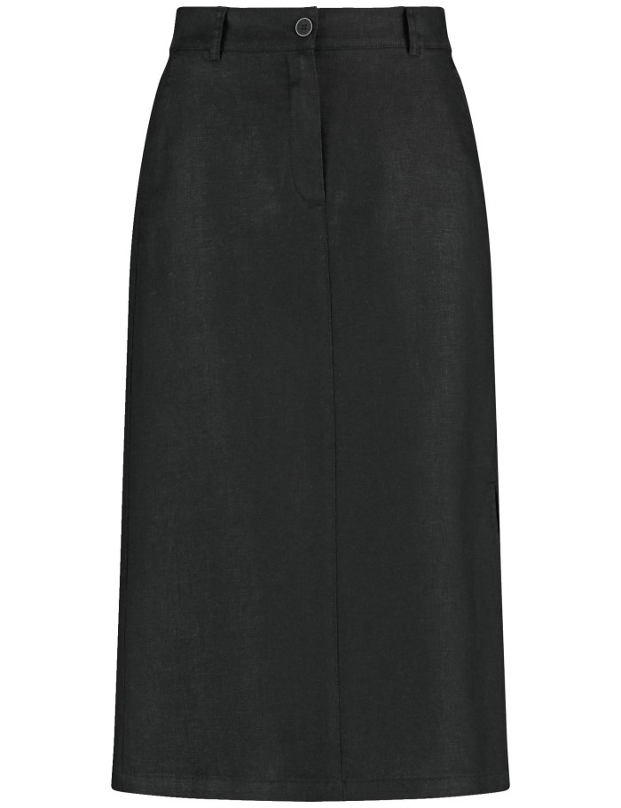 Gerry Weber Linen skirt with side slit Skjørt Svarte | WAXC3933