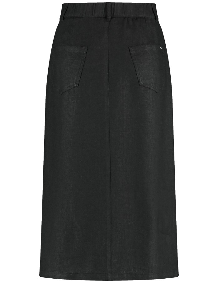 Gerry Weber Linen skirt with side slit Skjørt Svarte | WAXC3933