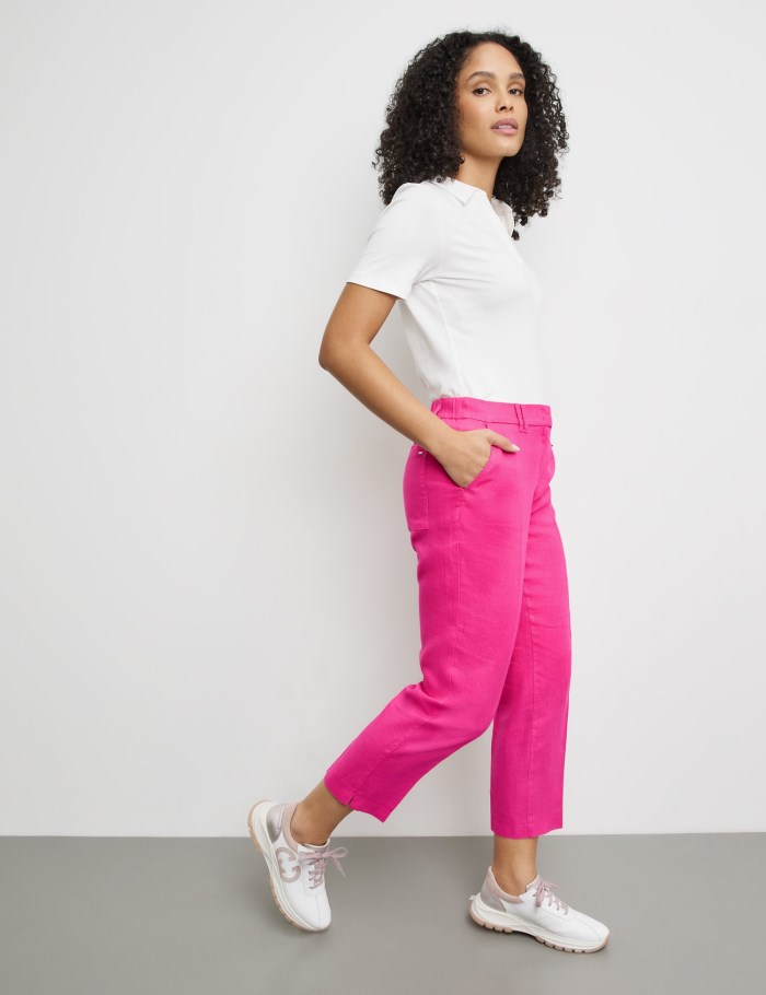 Gerry Weber Linen trousers KIR꞉STY CITYSTYLE Bukser Rosa | ABYT0073