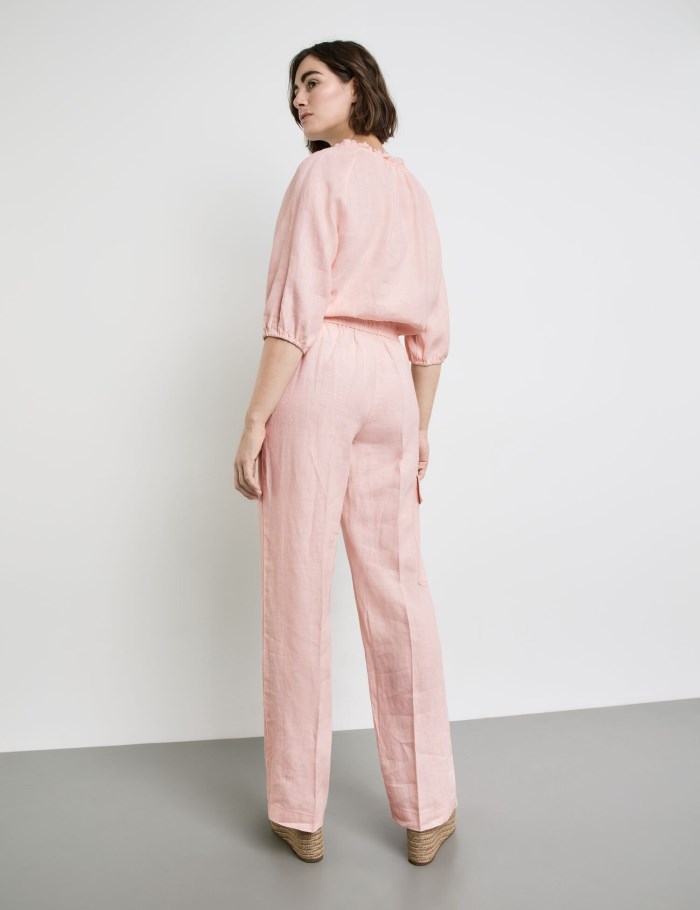 Gerry Weber Linen trousers MIR꞉JA WIDE LEG Bukser Rosa | FLOM3877