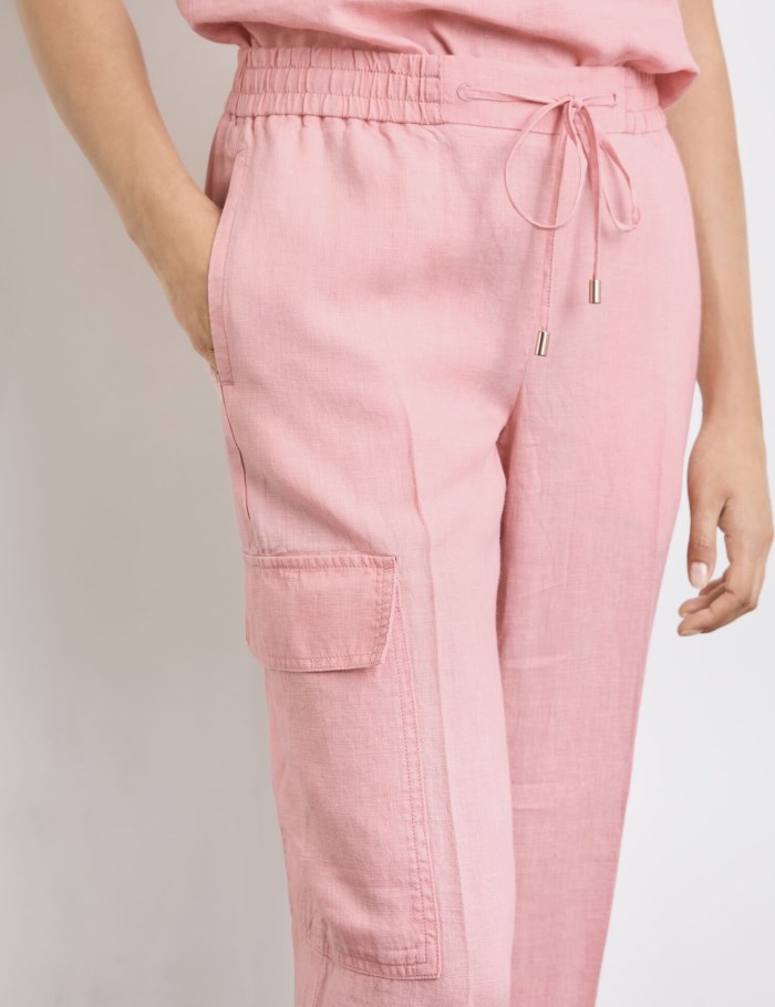 Gerry Weber Linen trousers MIR꞉JA WIDE LEG Bukser Rosa | PJHK1202