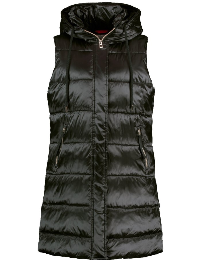 Gerry Weber Long body warmer with a hood Jakker Svarte | EEHH1634