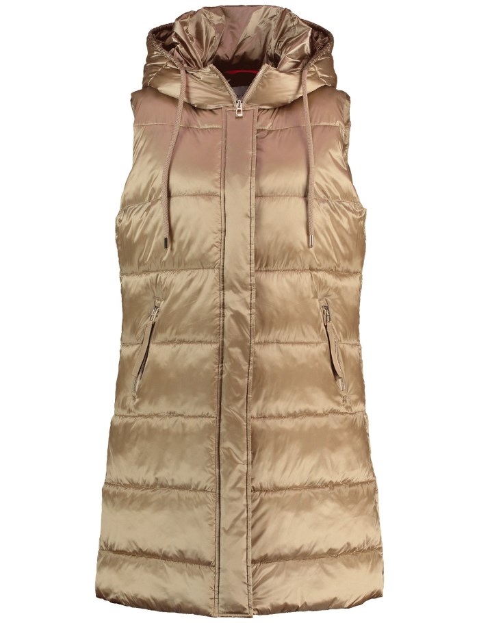 Gerry Weber Long body warmer with a hood Jakker Brune | AQTK5839