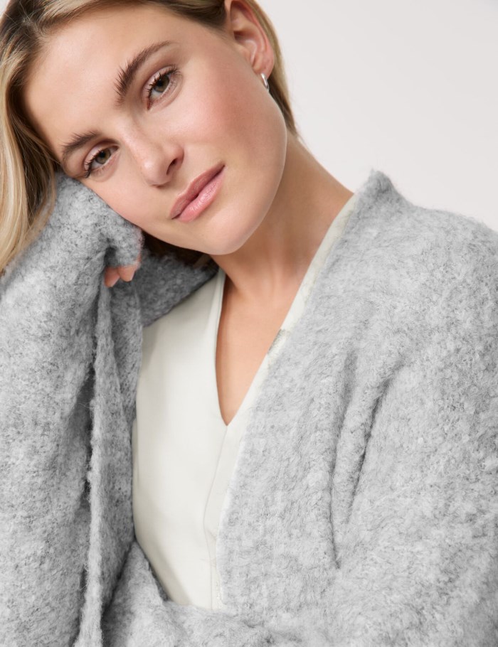 TAIFU Long cardigan Strikkevarer Grå | ZSAQ1259