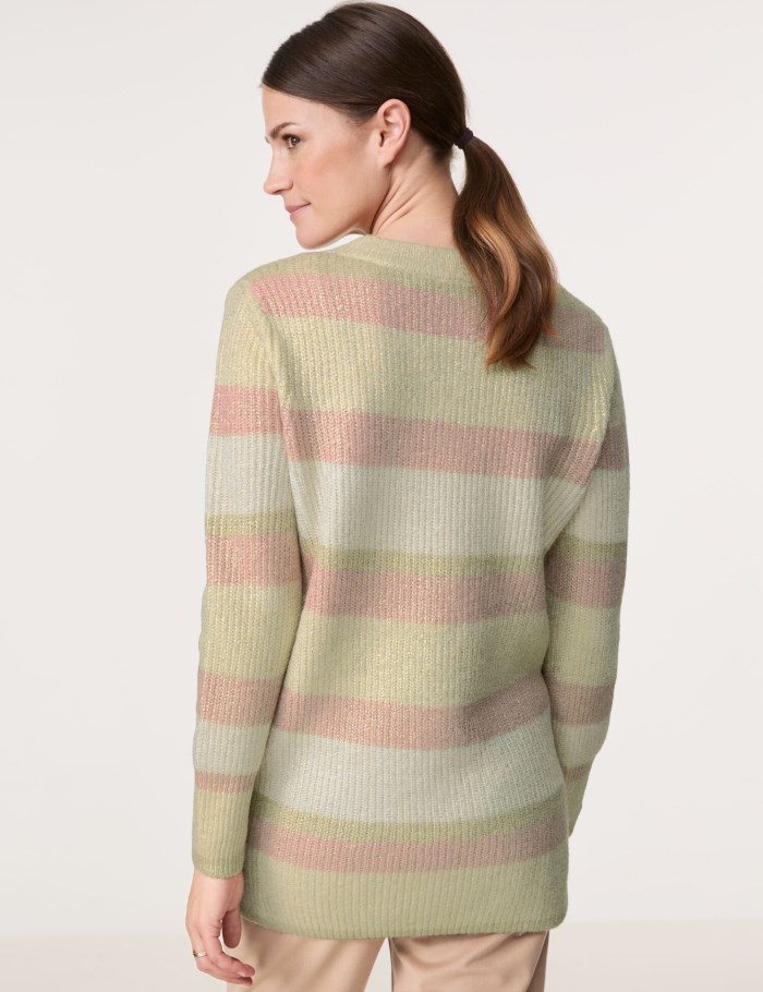 Gerry Weber Long jumper with block stripes Strikkevarer Multicolor | PNRK7148