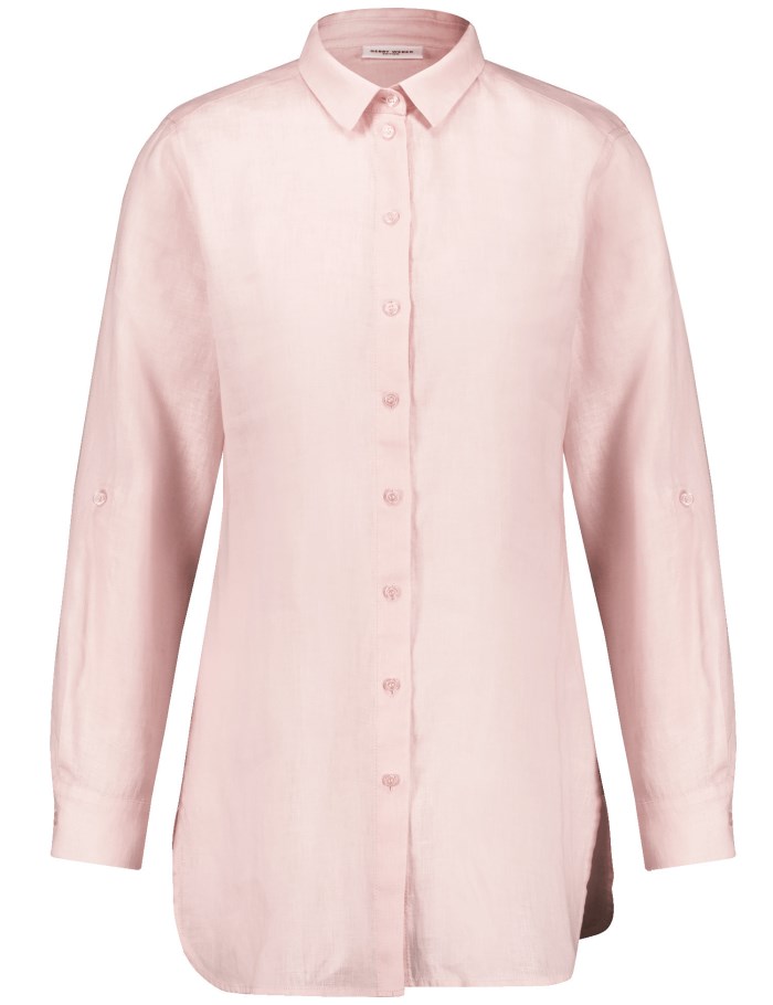 Gerry Weber Long linen blouse Bluse Rosa | RASZ1921