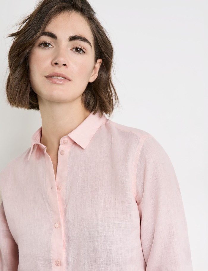 Gerry Weber Long linen blouse Bluse Rosa | RASZ1921