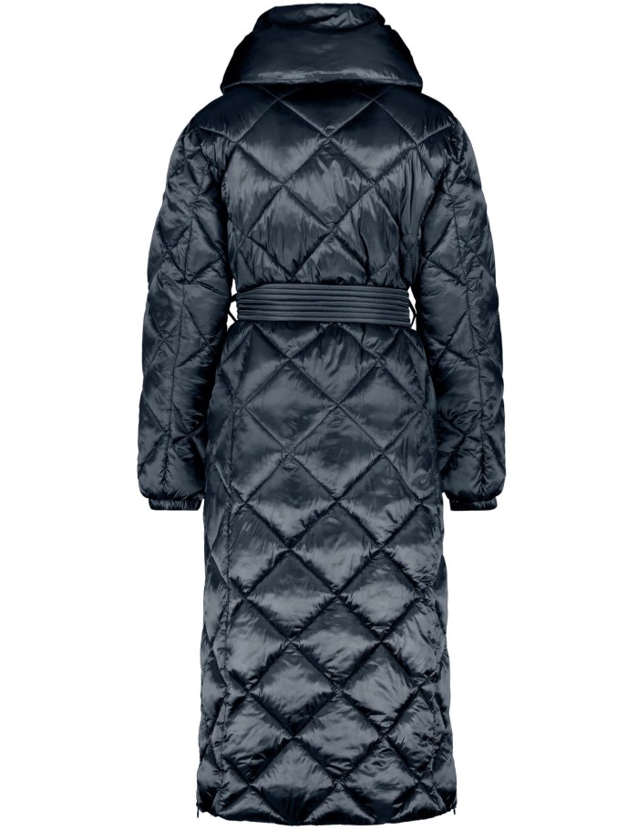 Gerry Weber Long quilted coat with a waist belt Jakker Blå | SAHE8923