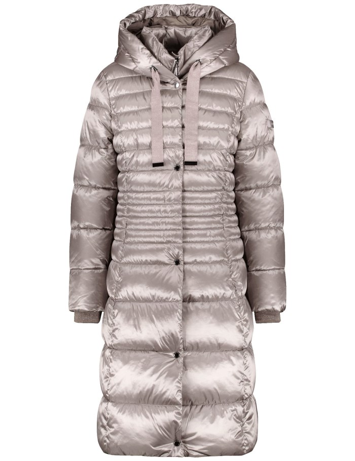 Gerry Weber Long quilted coat with an inlay Jakker Grå | ONPN2354