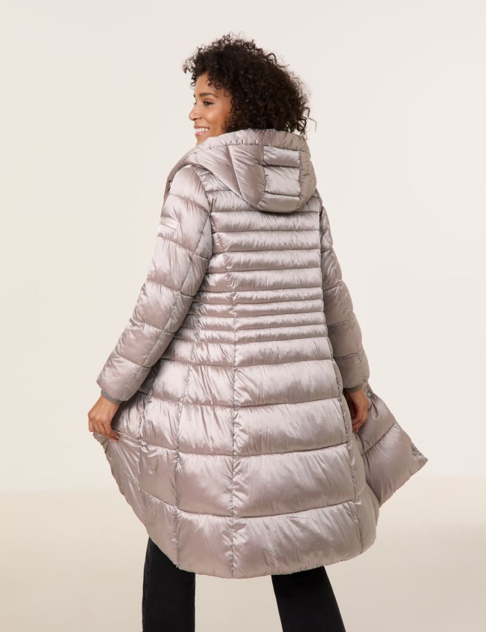 Gerry Weber Long quilted coat with an inlay Jakker Grå | ONPN2354