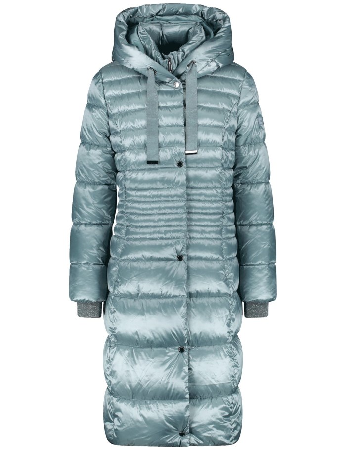 Gerry Weber Long quilted coat with an inlay Jakker Blå | OPAN7560